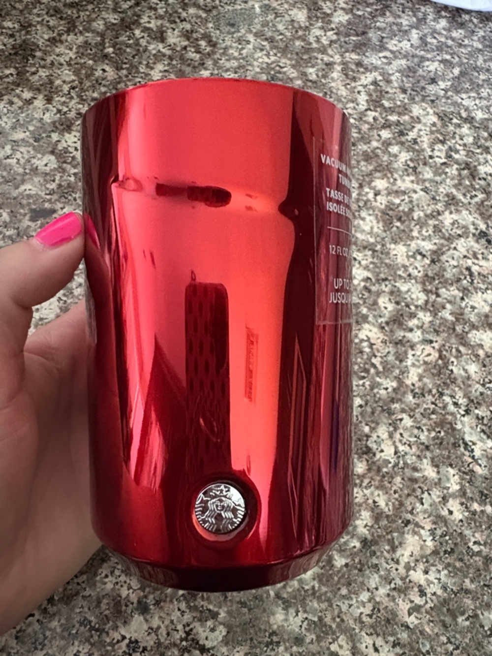 Starbucks Red Metallic Insulated Tumbler with Logo 12 oz